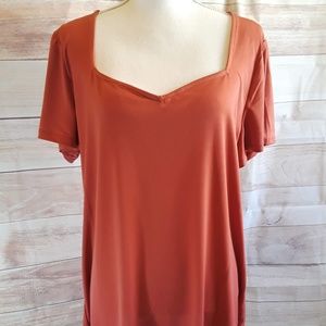 Torrid Dark Orange Sweetheart Blouse - Size 2 NWT